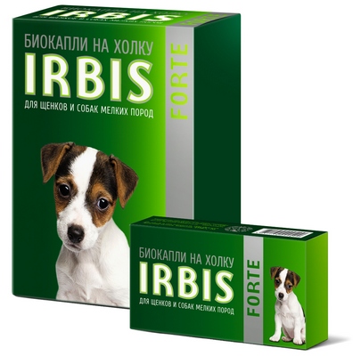 Биокапли на холку для щенков и собак мелких пород ИРБИС "ФОРТЭ" 1фл./2мл,