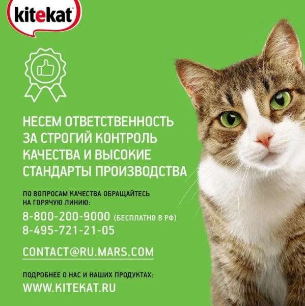 Корм сухой полнорационный Kitekat для взрослых кошек "Телятинка аппетитная"