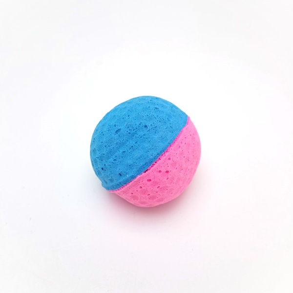 Игрушка для кошек мячик зефирный  двухцветный , 4 см.