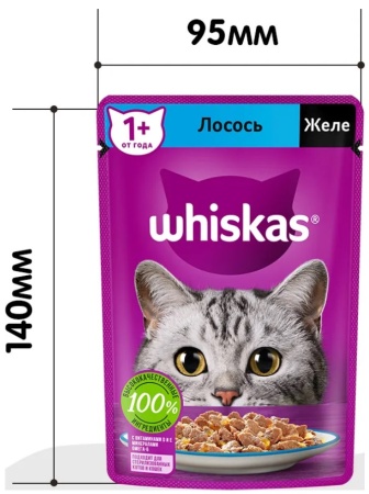 Корм для кошек WHISKAS желе лосось