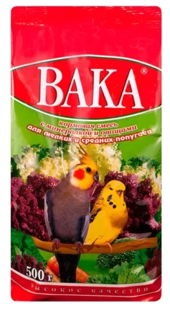 Корм для попугаев Вака "ВК" с минералами и овощами