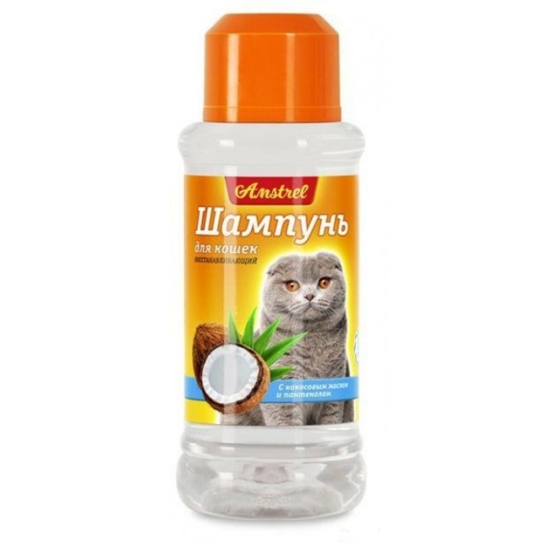 Шампунь Amstrel для кошек восстанавливающий с кокосовым маслом и пантенолом
